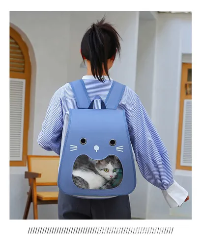 Bolso azul para gatos
