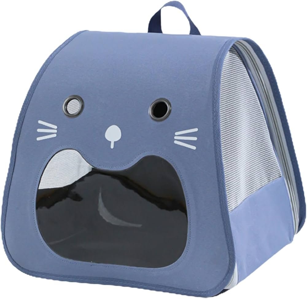 Bolso cara de gato azul